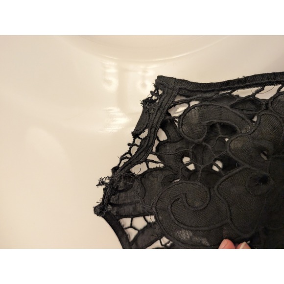 Tach Chacarita Midi Dress Black Lace 100% Linen Size XL Summer Resort Wear *READ - Picture 7 of 9